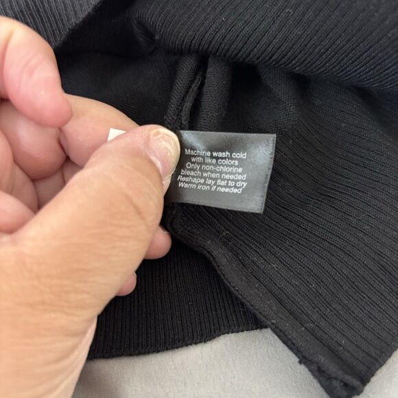 New Lane Bryant Knit Sweater Women Plus Size 14/16 Black Embroidered Stretch - Picture 5 of 7